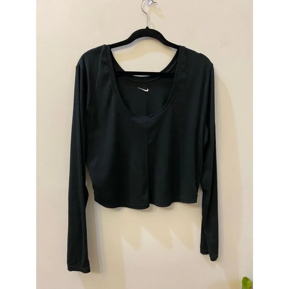 Nike Sportswear Chill Knit Black Long Sleeve Top Women’s Size XXL